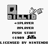 Q Billion title screen for GameBoy